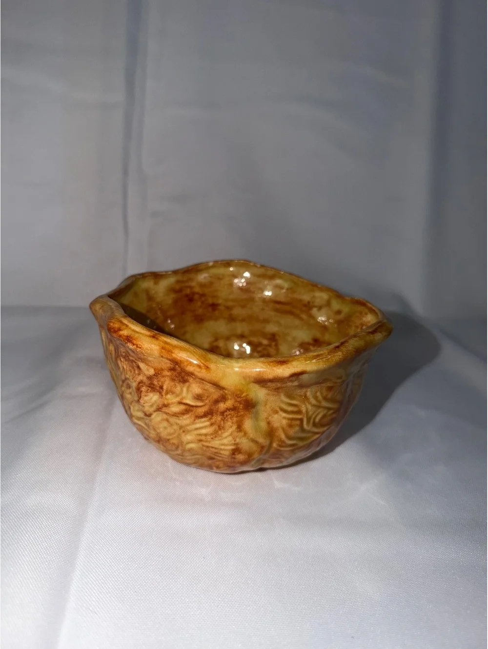 Handmade Vintage Ceramic Serving Bowl with Textured Design